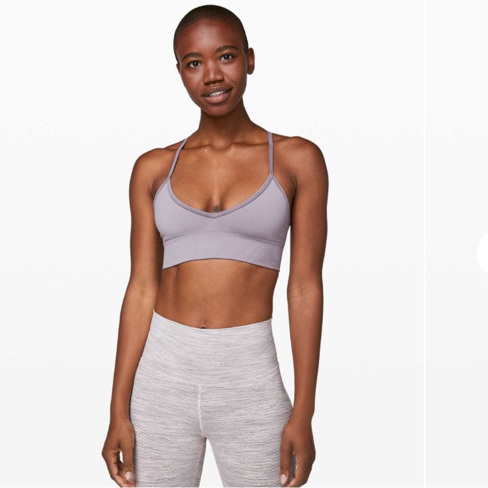 EUC Lululemon Ebb To Street Bra ll Size 0/2 Light Purple XS/S Dusty Dawn